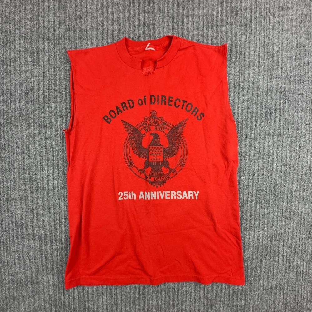 Vintage ABATE Kansas Shirt Mens Medium Red 25th Anniversary Rally 2000 Tank Tee
